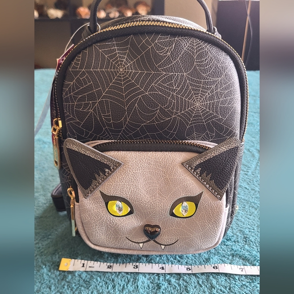 NWT Betsey Johnson Spider Web Cat Backpack - Picture 12 of 14